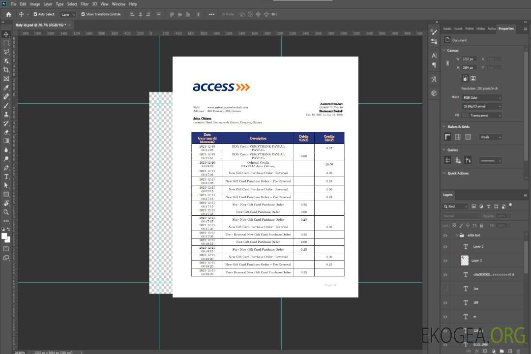 Modèle de relevé bancaire Guinée Access, format Word et PDF template Modèle de relevé bancaire Guinée Access, format Word et PDF template